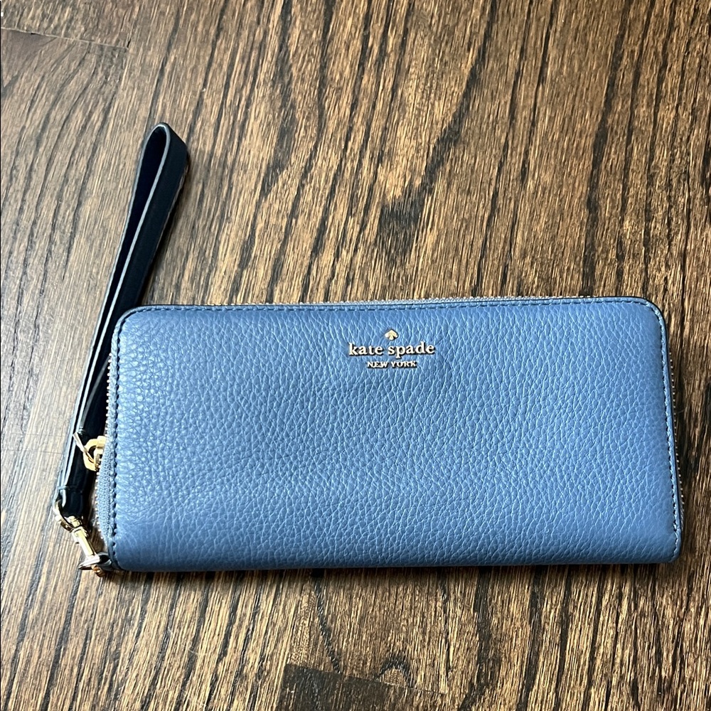 Kate Spade Blue Leather Wristlet